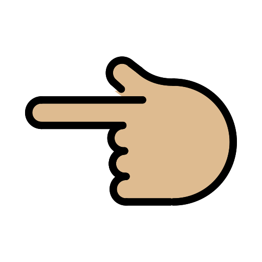 White Left Pointing Backhand Index: Medium-Light Skin Tone on OpenMoji