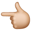 White Left Pointing Backhand Index: Medium-Light Skin Tone on Samsung