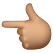 White Left Pointing Backhand Index: Medium Skin Tone on Samsung