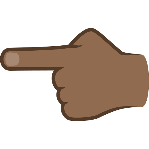White Left Pointing Backhand Index: Medium-Dark Skin Tone on JoyPixels