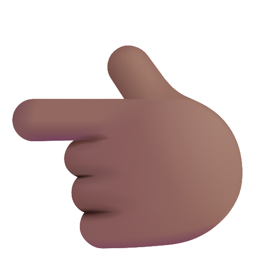 White Left Pointing Backhand Index: Medium-Dark Skin Tone on Microsoft 3D
