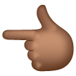 White Left Pointing Backhand Index: Medium-Dark Skin Tone on Samsung