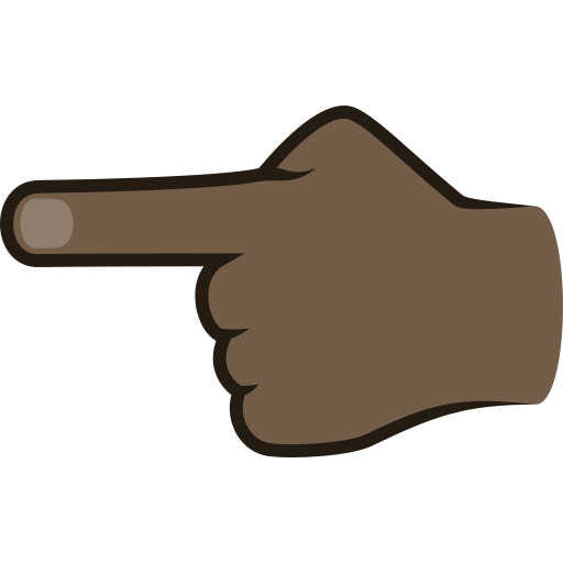 White Left Pointing Backhand Index: Dark Skin Tone on JoyPixels