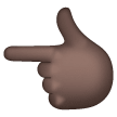 White Left Pointing Backhand Index: Dark Skin Tone on Samsung