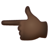 White Left Pointing Backhand Index: Dark Skin Tone on WhatsApp