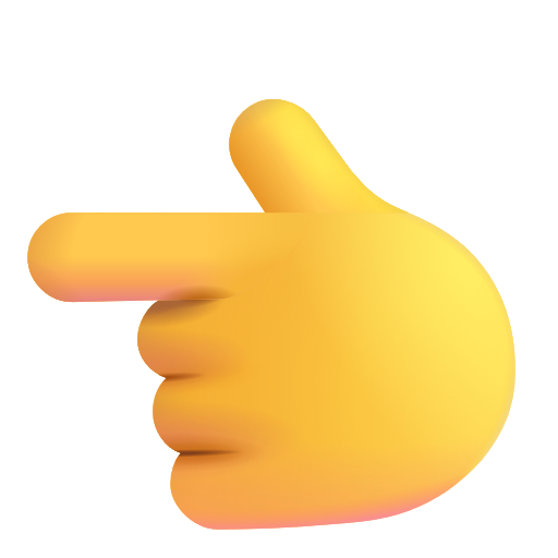 White Left Pointing Backhand Index on Microsoft 3D