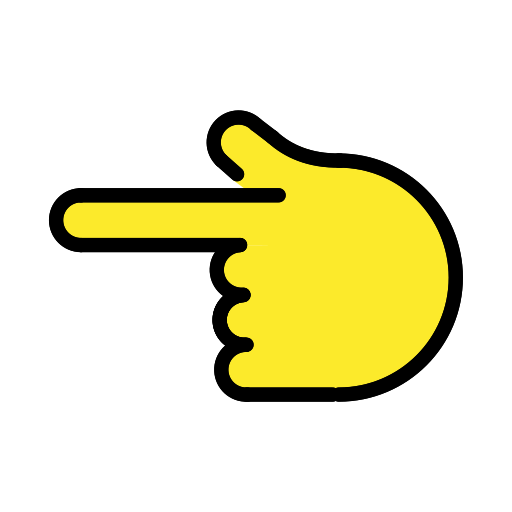 White Left Pointing Backhand Index on OpenMoji