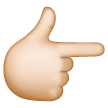 White Right Pointing Backhand Index: Light Skin Tone on Samsung