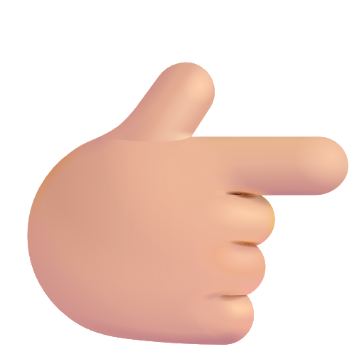 White Right Pointing Backhand Index: Medium-Light Skin Tone on Microsoft 3D