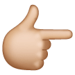 White Right Pointing Backhand Index: Medium-Light Skin Tone on Samsung