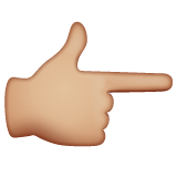 White Right Pointing Backhand Index: Medium-Light Skin Tone on WhatsApp