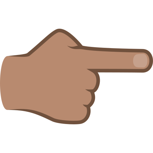 White Right Pointing Backhand Index: Medium Skin Tone on JoyPixels