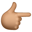White Right Pointing Backhand Index: Medium Skin Tone on Samsung