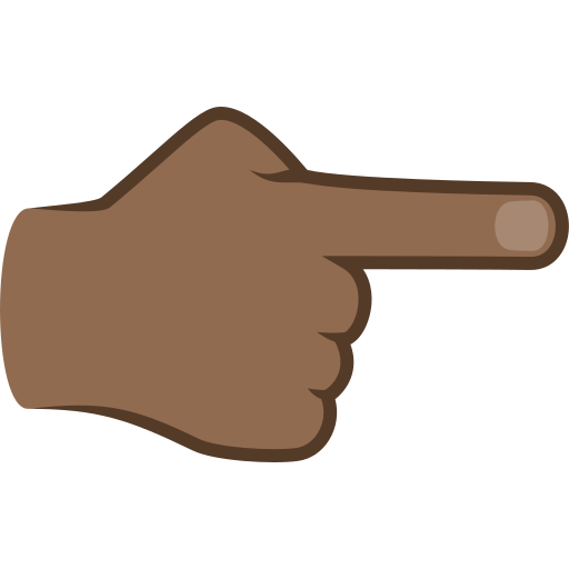 White Right Pointing Backhand Index: Medium-Dark Skin Tone on JoyPixels