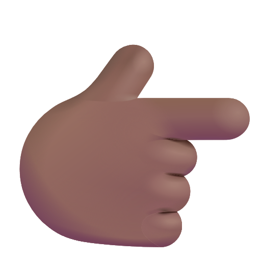 White Right Pointing Backhand Index: Medium-Dark Skin Tone on Microsoft 3D