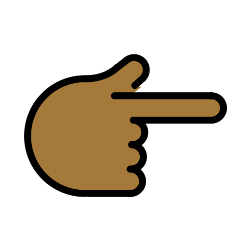 White Right Pointing Backhand Index: Medium-Dark Skin Tone on OpenMoji