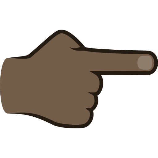 White Right Pointing Backhand Index: Dark Skin Tone on JoyPixels