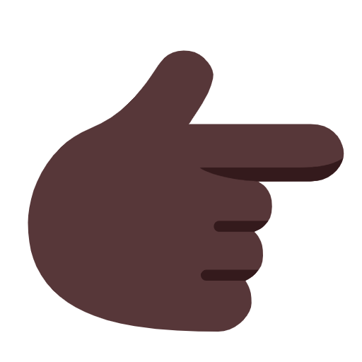 White Right Pointing Backhand Index: Dark Skin Tone on Microsoft Fluent