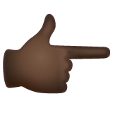 White Right Pointing Backhand Index: Dark Skin Tone on WhatsApp