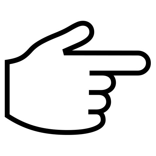 White Right Pointing Backhand Index on Noto Emoji