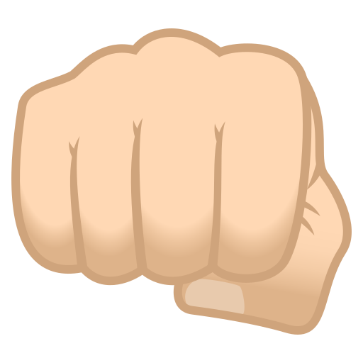 Fisted Hand Sign: Light Skin Tone on JoyPixels