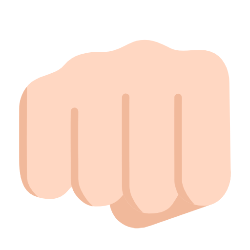 Fisted Hand Sign: Light Skin Tone on Microsoft Fluent