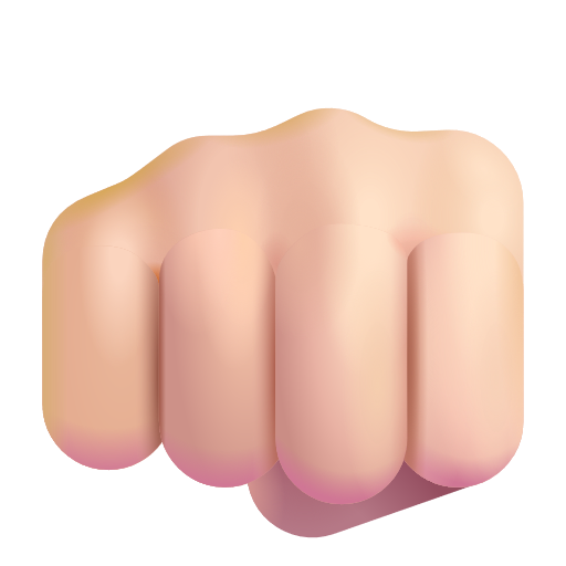 Fisted Hand Sign: Light Skin Tone on Microsoft 3D