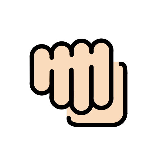 Fisted Hand Sign: Light Skin Tone on OpenMoji