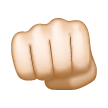 Fisted Hand Sign: Light Skin Tone on Samsung