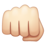 Fisted Hand Sign: Light Skin Tone on WhatsApp