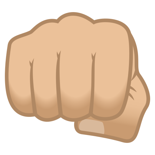 Fisted Hand Sign: Medium-Light Skin Tone on JoyPixels