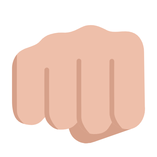 Fisted Hand Sign: Medium-Light Skin Tone on Microsoft Fluent