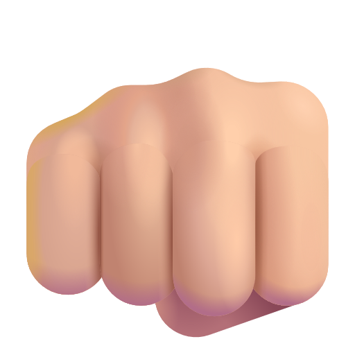 Fisted Hand Sign: Medium-Light Skin Tone on Microsoft 3D