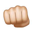 Fisted Hand Sign: Medium-Light Skin Tone on Samsung