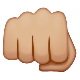 Fisted Hand Sign: Medium-Light Skin Tone on WhatsApp