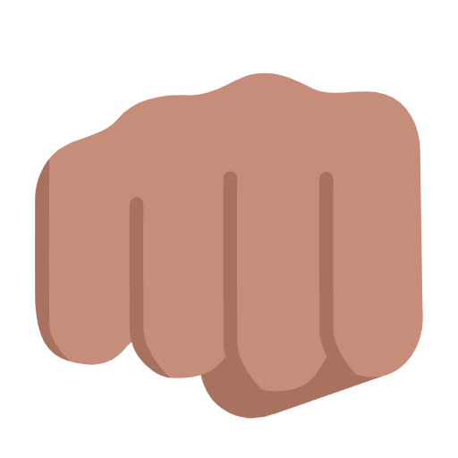 Fisted Hand Sign: Medium Skin Tone on Microsoft Fluent