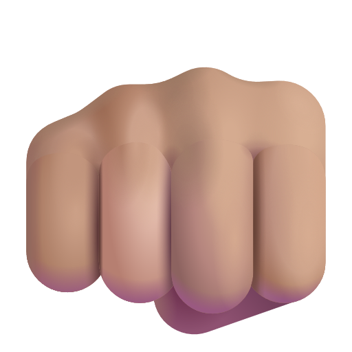 Fisted Hand Sign: Medium Skin Tone on Microsoft 3D