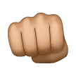 Fisted Hand Sign: Medium Skin Tone on Samsung