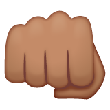 Fisted Hand Sign: Medium Skin Tone on WhatsApp