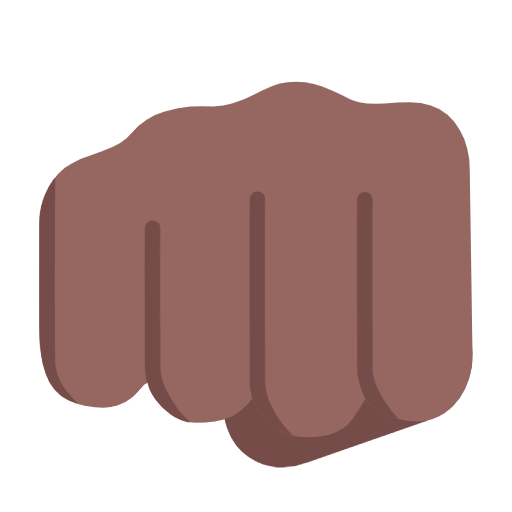 Fisted Hand Sign: Medium-Dark Skin Tone on Microsoft Fluent