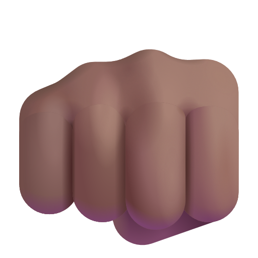 Fisted Hand Sign: Medium-Dark Skin Tone on Microsoft 3D
