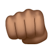 Fisted Hand Sign: Medium-Dark Skin Tone on Samsung