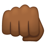 Fisted Hand Sign: Medium-Dark Skin Tone on WhatsApp