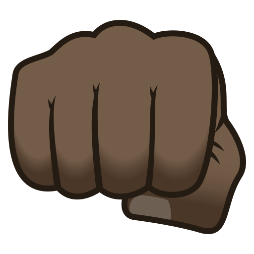 Fisted Hand Sign: Dark Skin Tone on JoyPixels