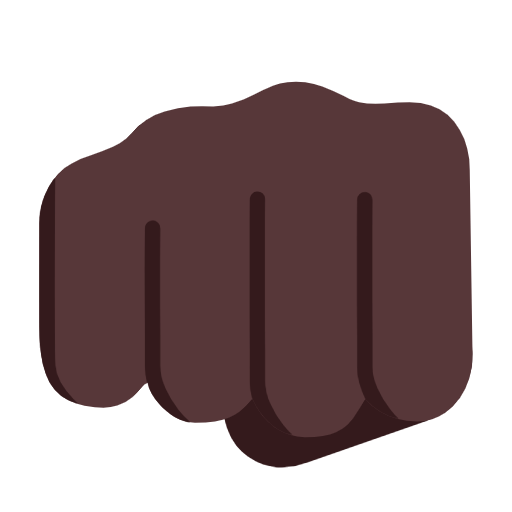 Fisted Hand Sign: Dark Skin Tone on Microsoft Fluent