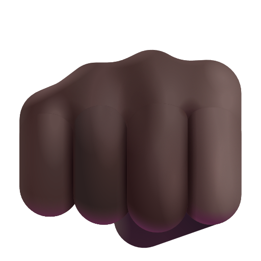 Fisted Hand Sign: Dark Skin Tone on Microsoft 3D