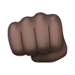 Fisted Hand Sign: Dark Skin Tone on Samsung