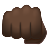 Fisted Hand Sign: Dark Skin Tone on WhatsApp