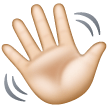 Waving Hand Sign: Light Skin Tone on Samsung