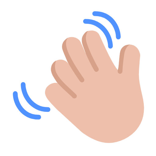 Waving Hand Sign: Medium-Light Skin Tone on Microsoft Fluent